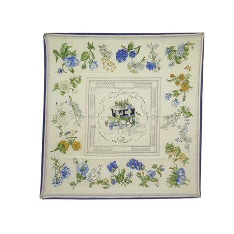 foulard Carré Hermès quai aux Fleurs 1952 Vintage France